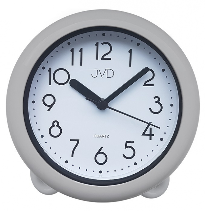 Nástěnné hodiny Q JVD SH018.1 plastové koupelnové šedé