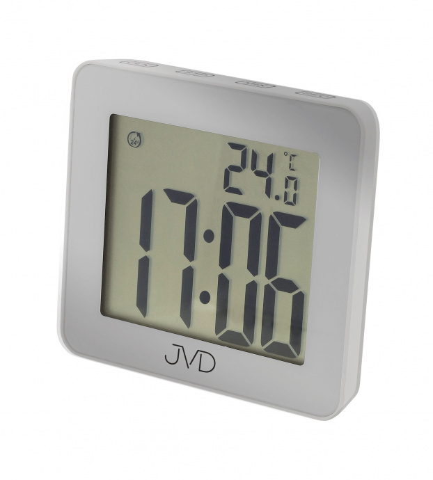 Nástěnné hodiny Q JVD SH8209.1 digitální koupelnové stříbrné