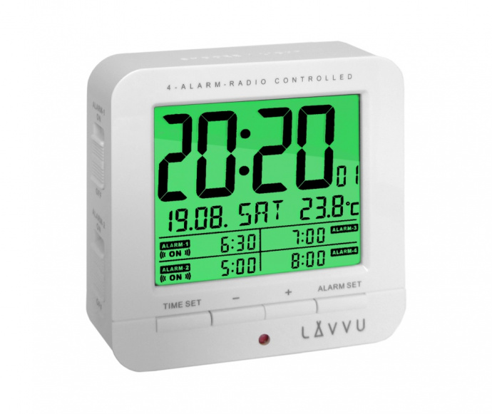Budík Q LAVVU RC LAR0010 digitální bílý