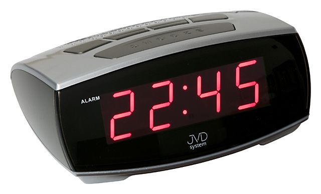 Budík síťový JVD SB0933.1 červené číslice