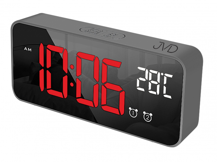Síťový budík Q JVD SB8005.2 digitální červená čísla
