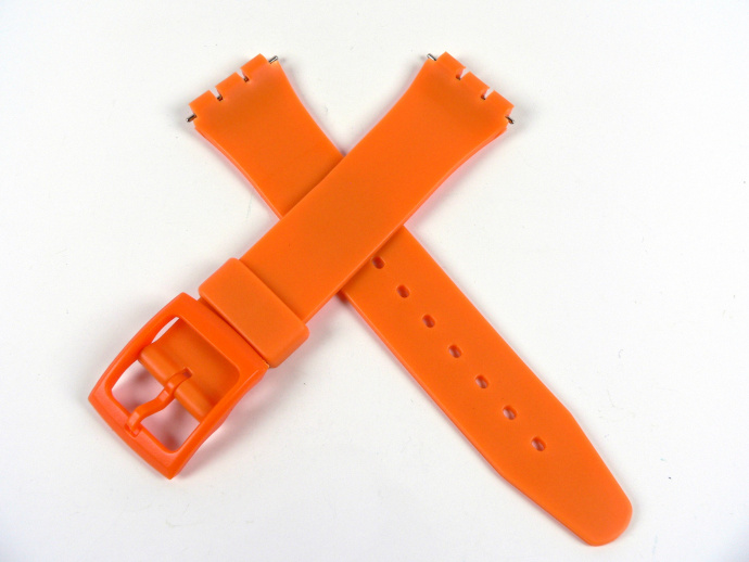 Řemínek oranžový kaučuk 17mm SWATCH COUSINS S40182