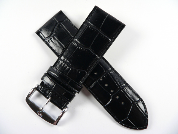 Řemínek černý krokodýl 28mm ROCHET BIOCONFORT 5192801