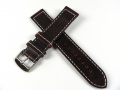 Řemínek hnědý bílé šití 30mm MAVEX H-5-D.30