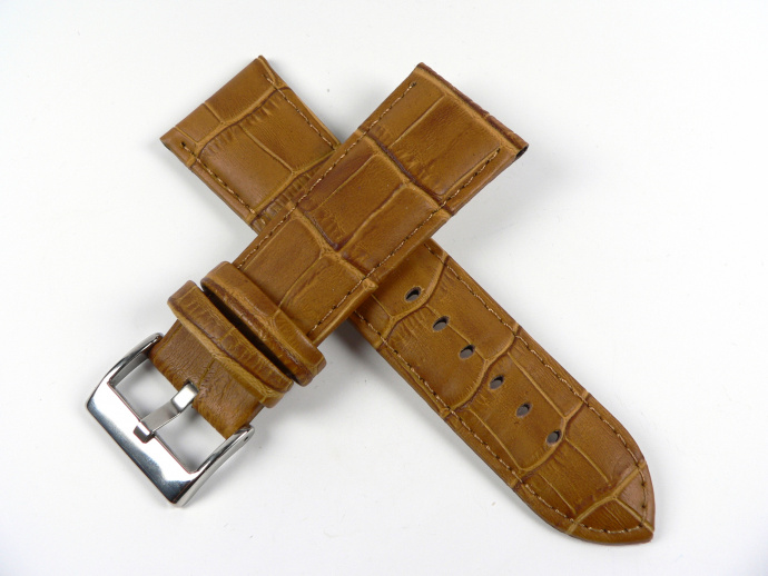 Řemínek hnědý aligátor 26mm DILOY 368.26.9