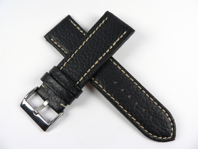 Řemínek černý kožený 26mm DILOY 376EA.26.1