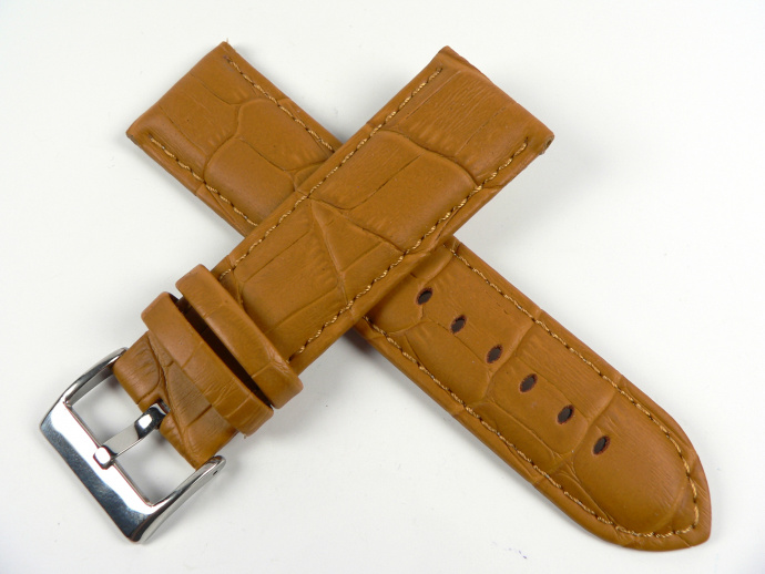Řemínek světle hnědý aligátor 24mm DILOY 368EA.24.8
