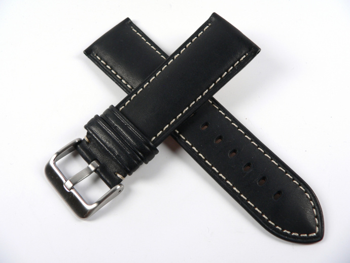 Řemínek černý kožený 24mm CONDOR 346R.01.24