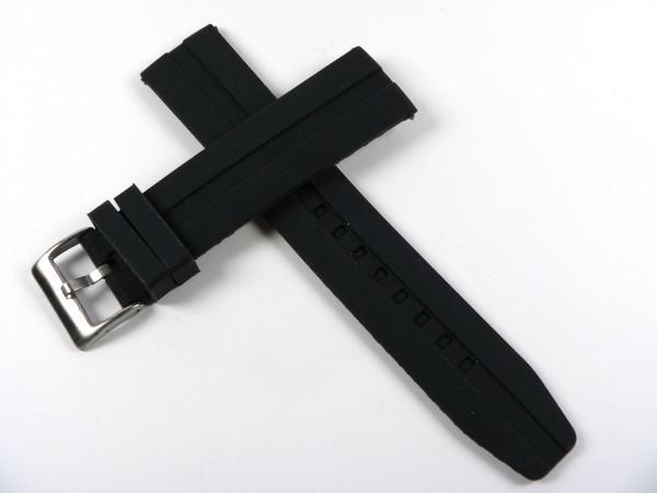 Řemínek černý silikon 24mm DILOY SBR03L.24.1