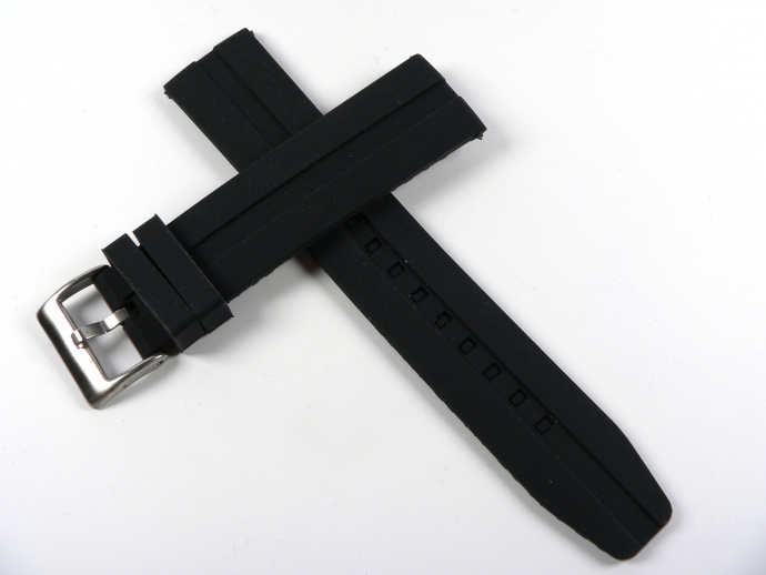 Řemínek černý silikon 24mm DILOY SBR03L.24.1