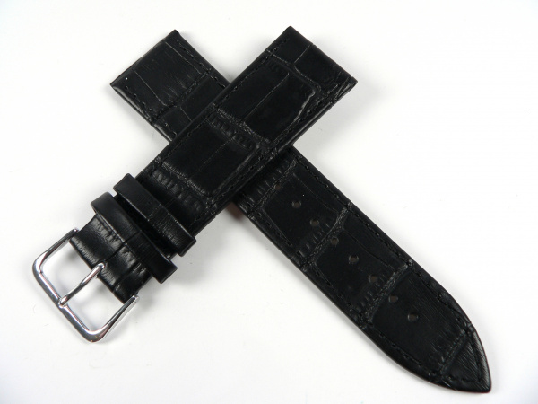 Řemínek černý aligátor 22mm CONDOR 342R.01.22