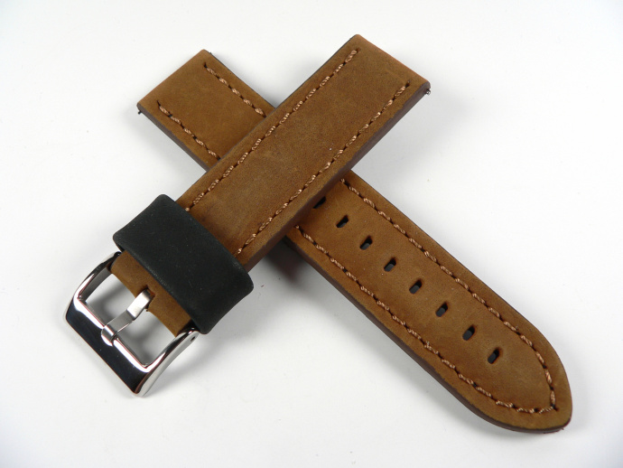 Řemínek hnědý broušený 22mm DILOY 399.22.3