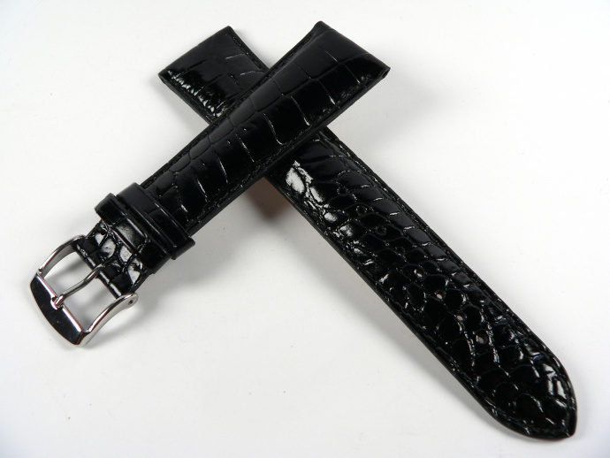 Řemínek černý krokodýl 22mm ROCHET 5790801