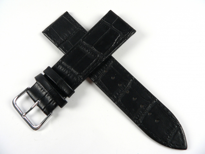 Řemínek černý aligátor 20mm CONDOR 342R.01.20