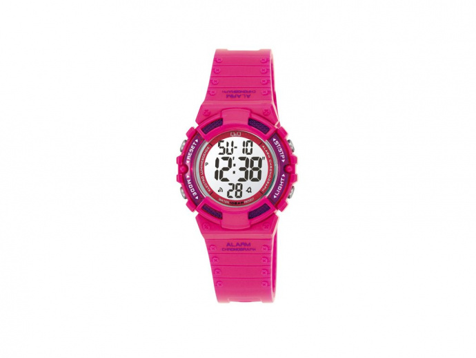 Digitální hodinky  Q Q&Q M138J003Y 10bar růžové