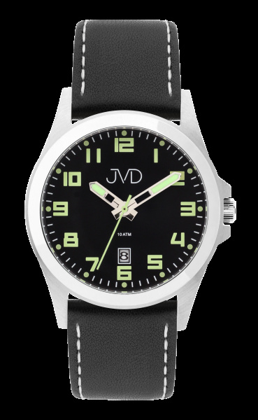 Pánské hodinky Q JVD J1041.46 10atm kožený řemínek
