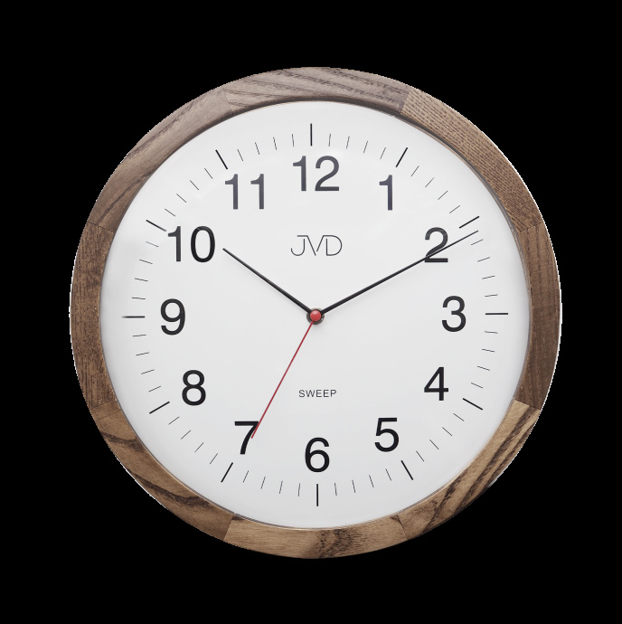 Nástěnné hodiny Q JVD NS22009/78 dřevo šedý dub