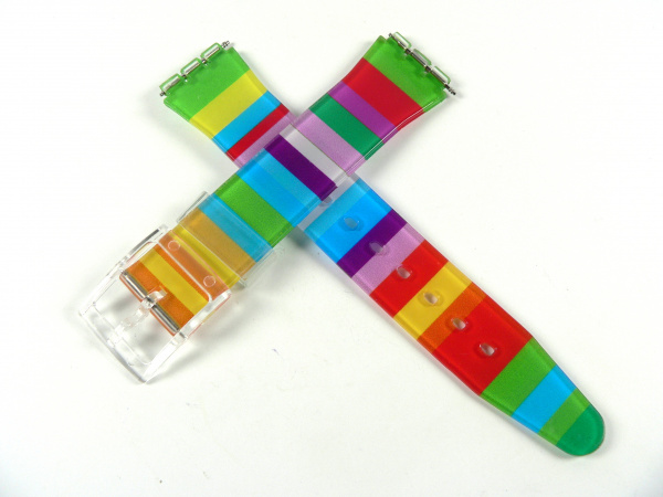 Řemínek kaučuk Rainbow 17mm COUSINSUK SWATCH S58632