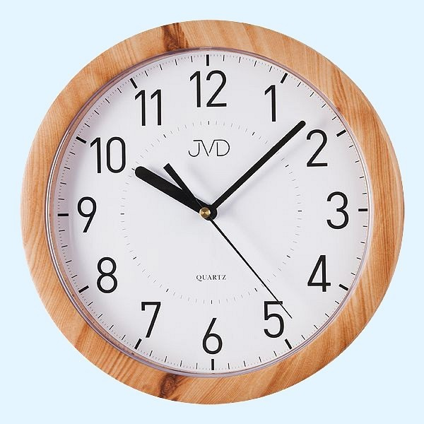 Nástěnné hodiny Q JVD H612.18 plastové imitace dřeva
