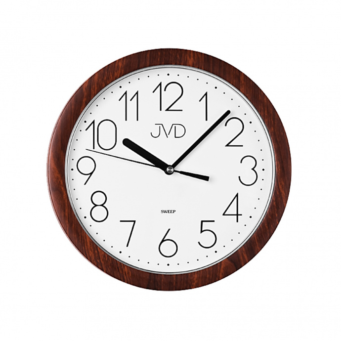 Nástěnné hodiny Q JVD H612.20 plastové imitace dřevo tmavé