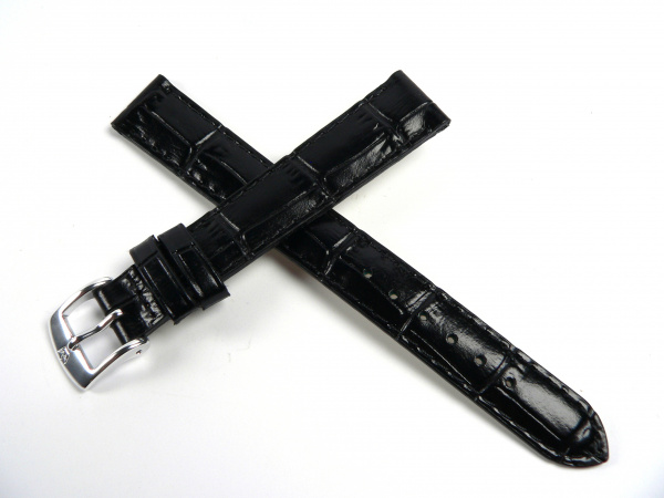 Řemínek černý krokodýl 12mm Bioconfort ROCHET 5190301