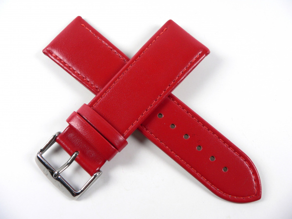 Řemínek červený kožený 24mm CONDOR 283R.06.24