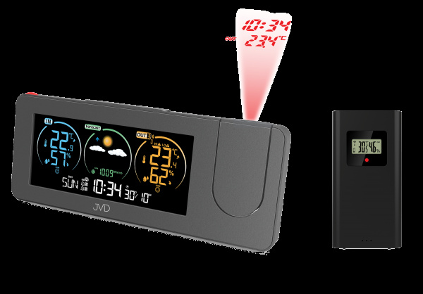 Meteostanice síťový JVD RB3538.1 černá, projekce