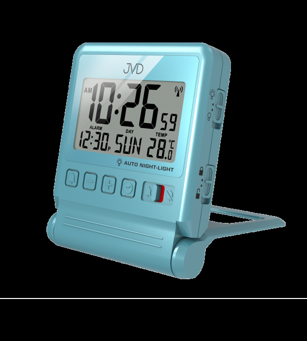 Budík digitální Q JVD RB9391.4 RC, cestovní modrý