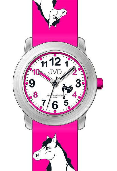 Dětské hodinky Q JVD J7150.2 koně růžové