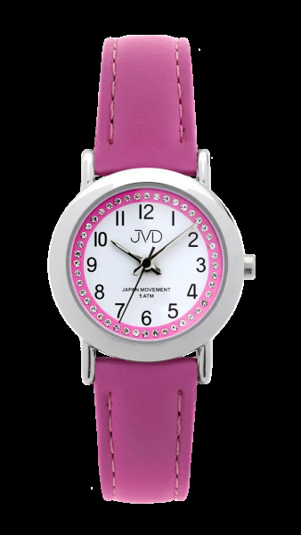 Dívčí hodinky Q JVD J7179.4 zirkony fialové