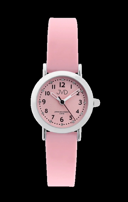 Dívčí hodinky Q JVD J7189.2 zirkony růžové