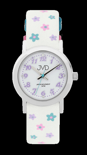 Dívčí hodinky Q JVD J7197.3 kytky bílé