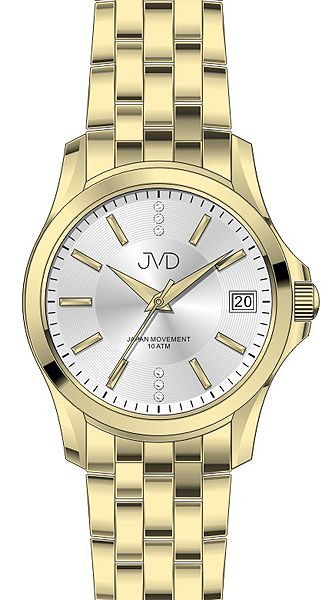 Dámské hodinky Q JVD diamanty zlacené J4142.2