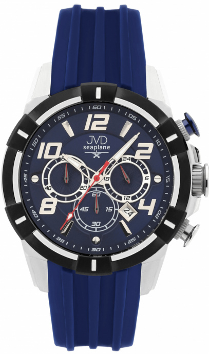 Pánské hodinky Q JVD modrý chrono JE1007.2