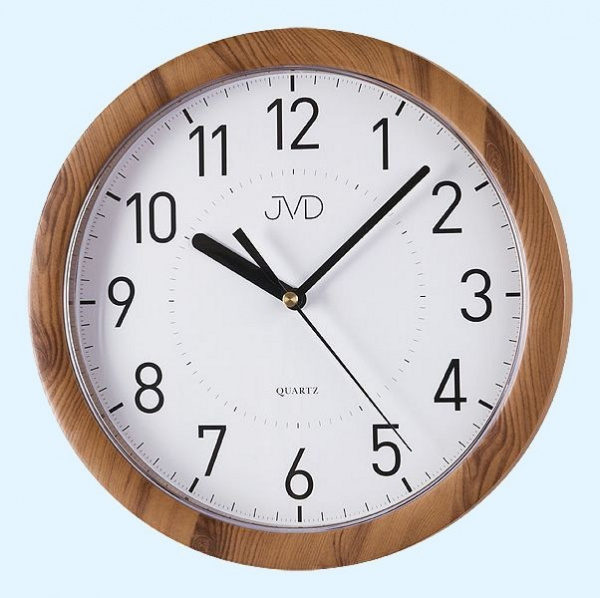 Nástěnné hodiny Q JVD plastové imitace dřeva H612.19
