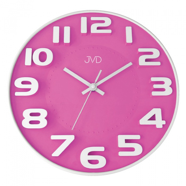 Nástěnné hodiny Q JVD HA5848.3 plastové růžové