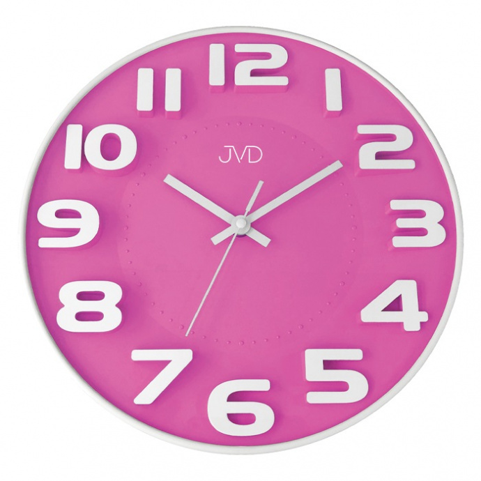 Nástěnné hodiny Q JVD HA5848.3 plastové růžové