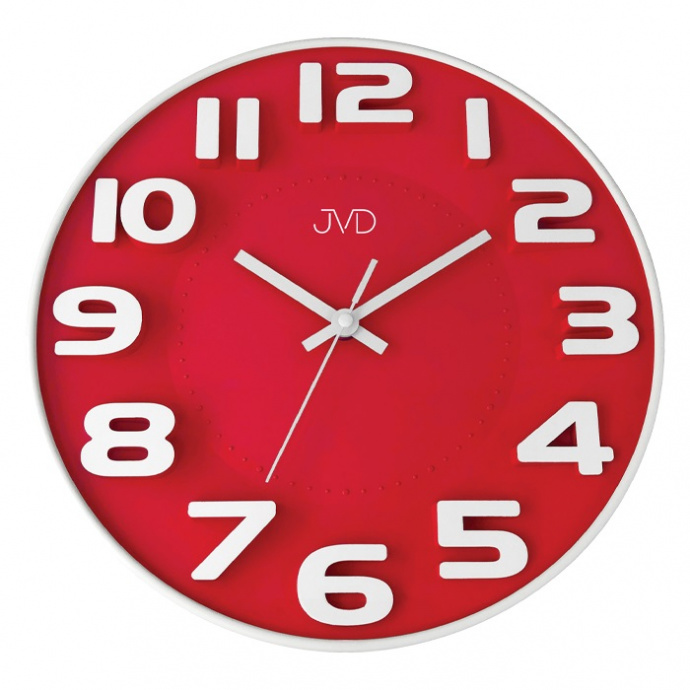 Nástěnné hodiny Q JVD HA5848.4 plastové červené