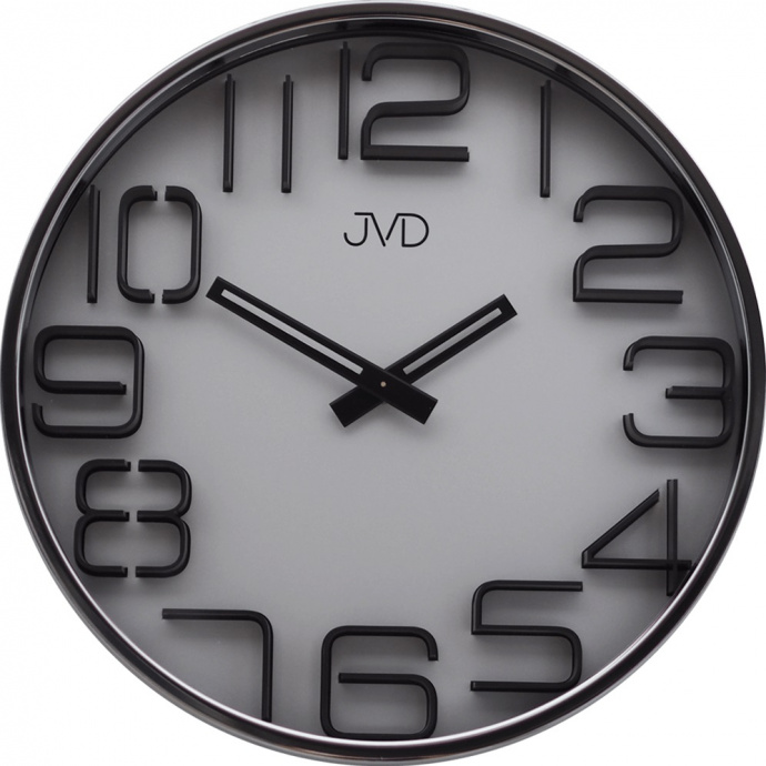 Nástěnné hodiny Q JVD HC18.1 kovové chromové