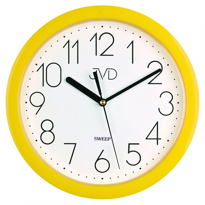 Nástěnné hodiny Q JVD HP612.12 plastové žluté