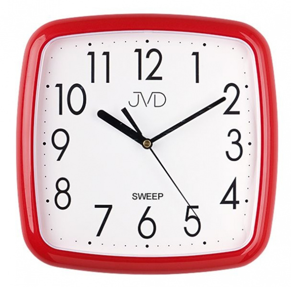 Nástěnné hodiny Q JVD HP615.14 plastové červené