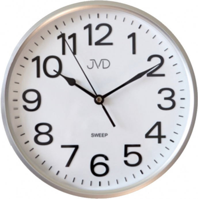 Nástěnné hodiny Q JVD HP683.1 plast/sklo stříbrné