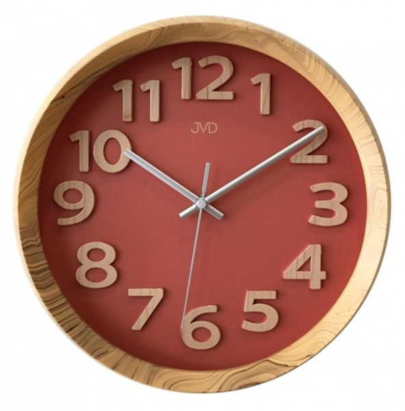 Nástěnné hodiny Q JVD HT073.1 plastové imitace dřeva