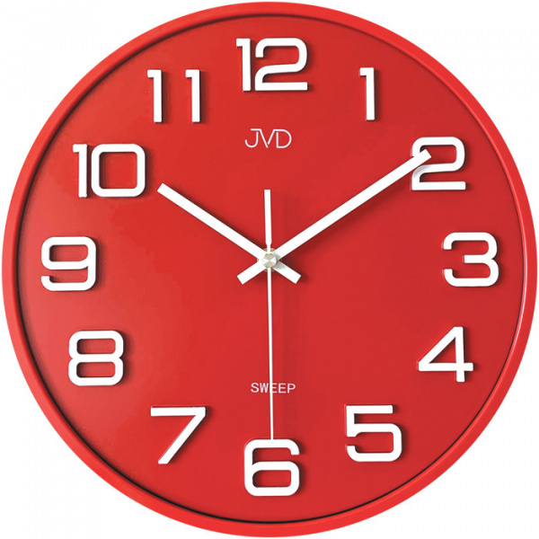 Nástěnné hodiny Q JVD HX2472.6 plastové červené