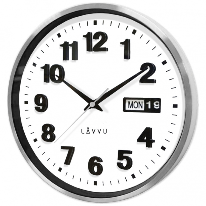 Nástěnné hodiny Q LAVVU nerezové LCT4050